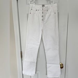 J Crew Billie Demi Boot Cut Cropped Jeans, Size 25, White